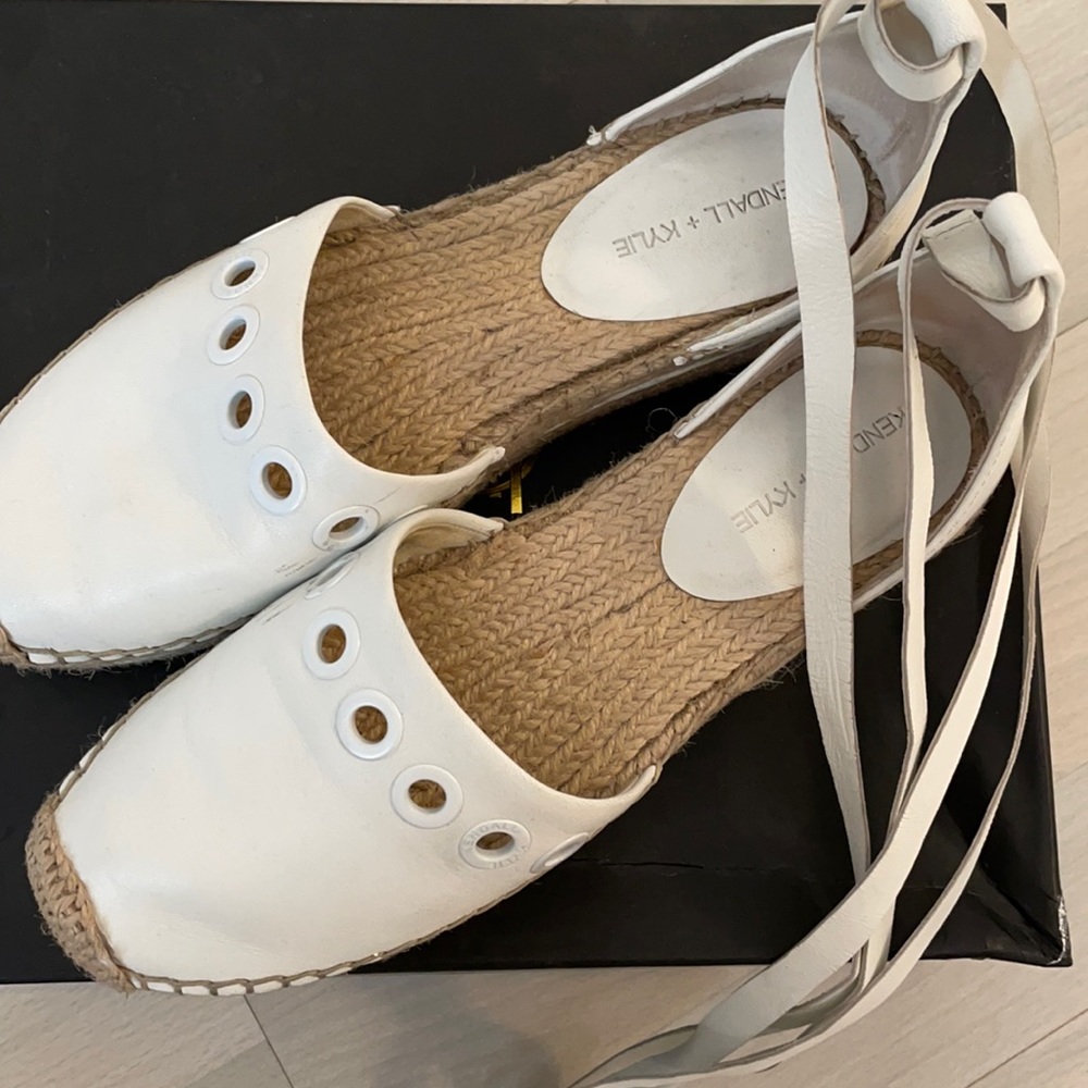 KENDALL + KYLIE lace up white espadrilles